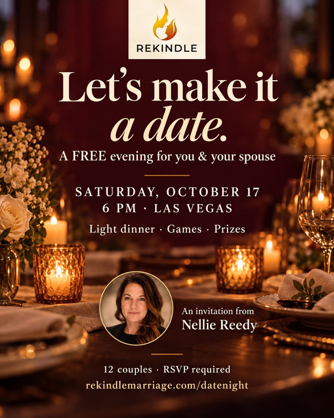 Let's make it a date. Saturday, October 17, 6 PM, Las Vegas. An invitation from Nellie Reedy.